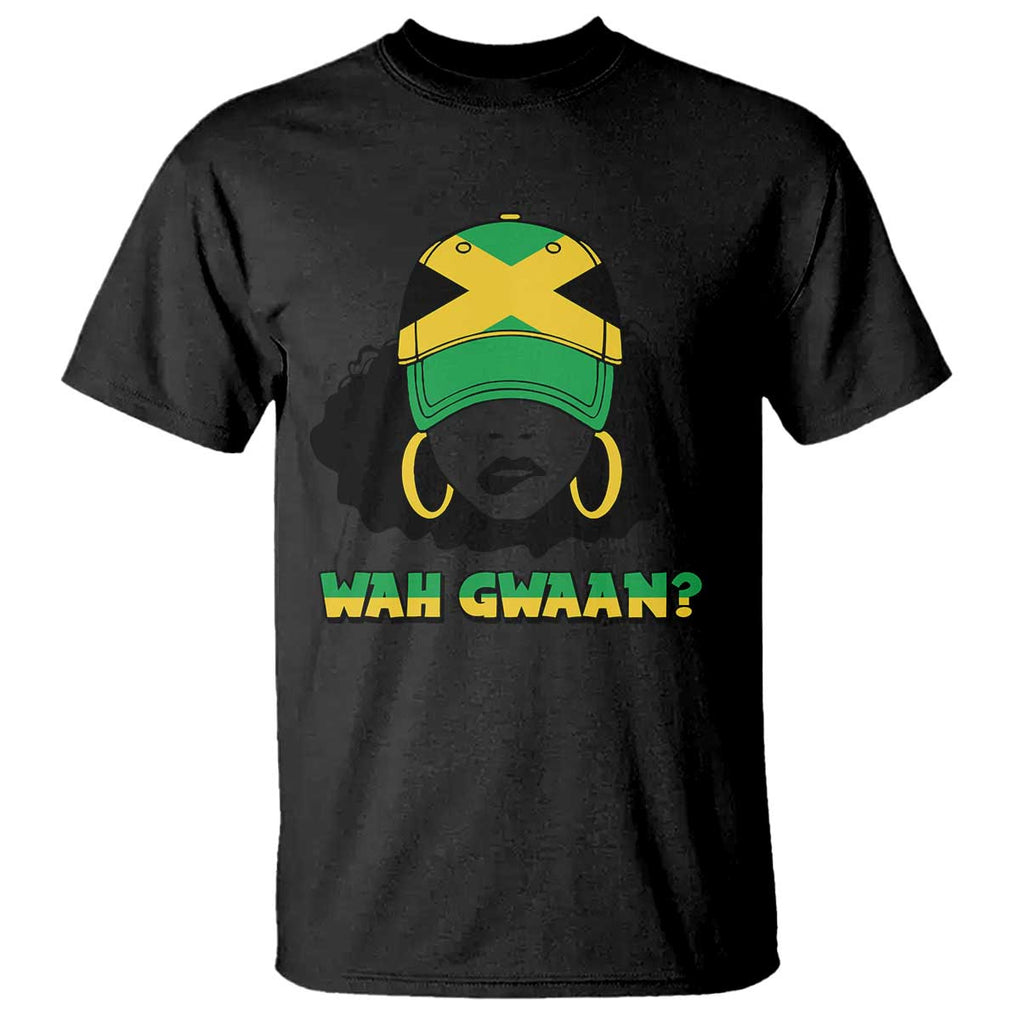 Jamaican Girl T Shirt Wah Gwaan Jamaica Flag TS11 Black Print Your Wear