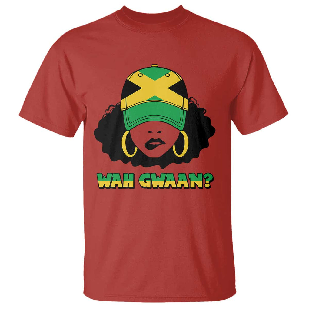 Jamaican Girl T Shirt Wah Gwaan Jamaica Flag TS11 Red Print Your Wear