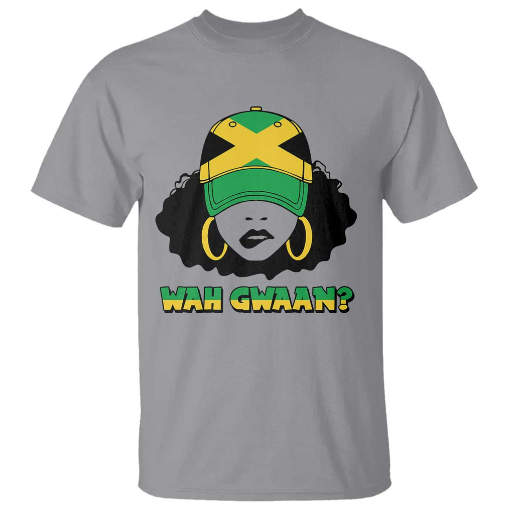 Jamaican Girl T Shirt Wah Gwaan Jamaica Flag TS11 Sport Gray Print Your Wear