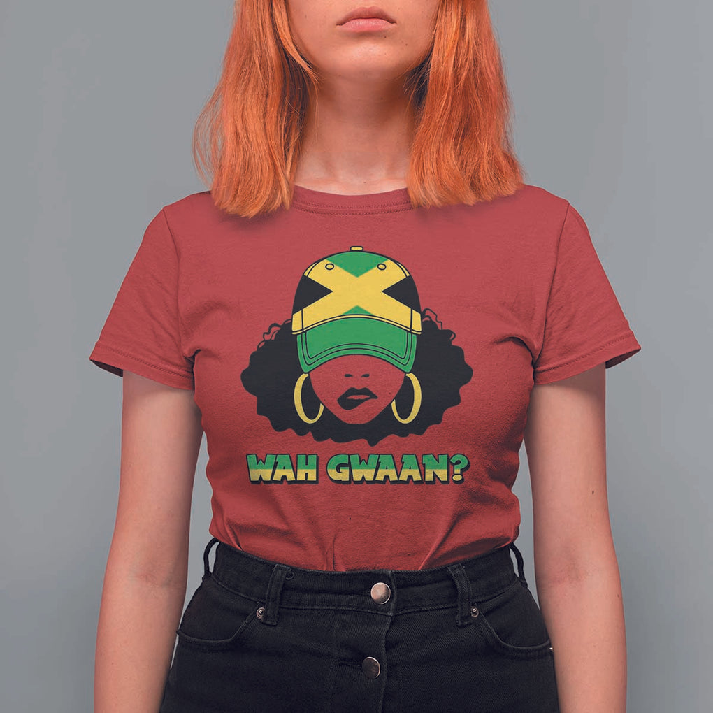 Jamaican Girl T Shirt For Women Wah Gwaan Jamaica Flag TS11 Red Print Your Wear