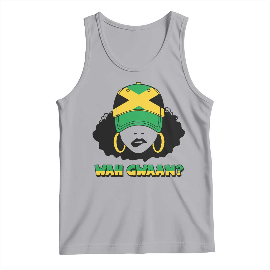 Jamaican Girl Tank Top Wah Gwaan Jamaica Flag TS11 Athletic Heather Print Your Wear