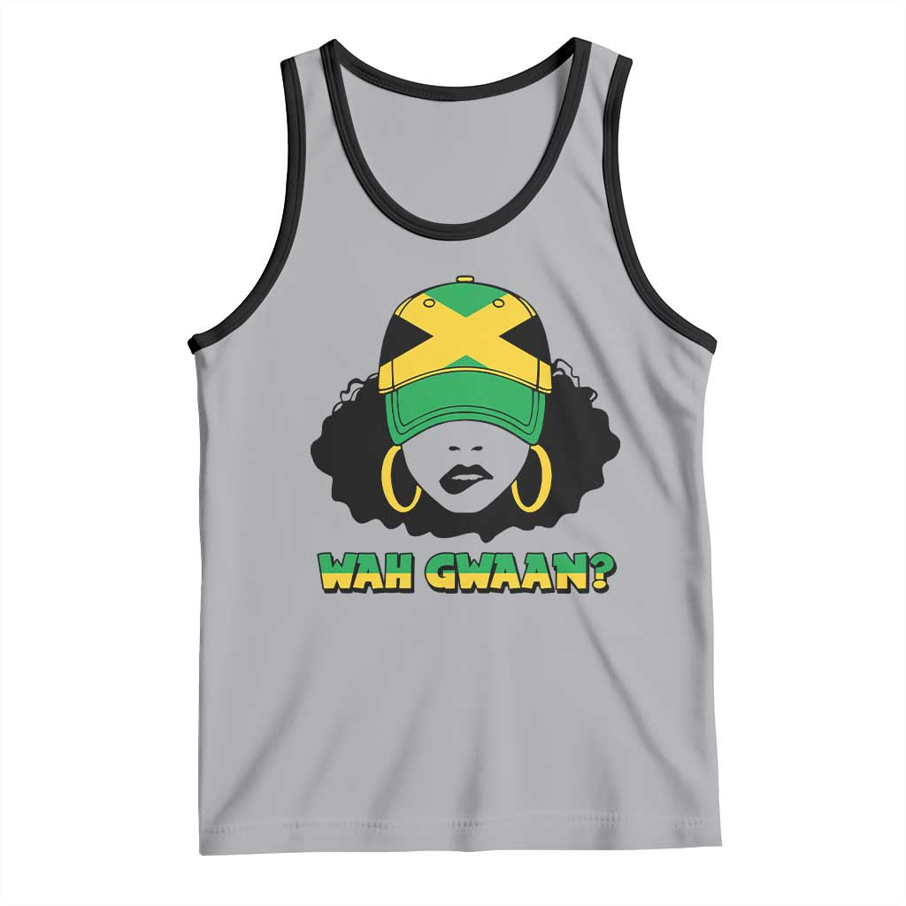 Jamaican Girl Tank Top Wah Gwaan Jamaica Flag TS11 Athletic Heather Black Print Your Wear