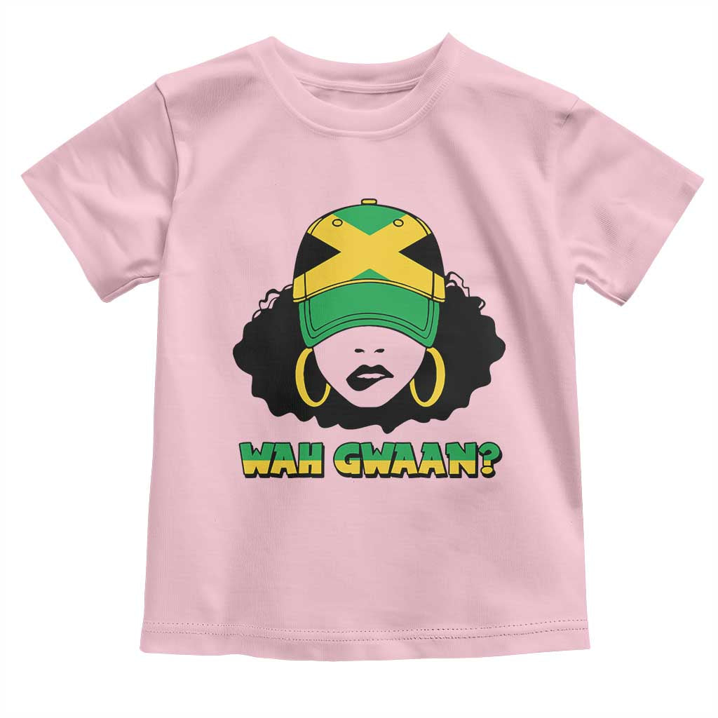 Jamaican Girl Toddler T Shirt Wah Gwaan Jamaica Flag TS11 Light Pink Print Your Wear