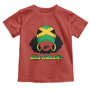 Jamaican Girl Toddler T Shirt Wah Gwaan Jamaica Flag TS11 Red Print Your Wear