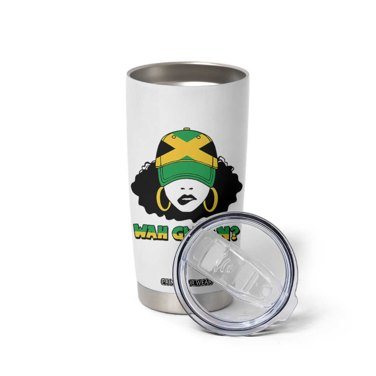 Jamaican Girl Tumbler Cup Wah Gwaan Jamaica Flag TS11 Print Your Wear