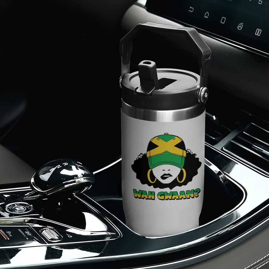 Jamaican Girl Flip Straw Tumbler Wah Gwaan Jamaica Flag TS11 Print Your Wear