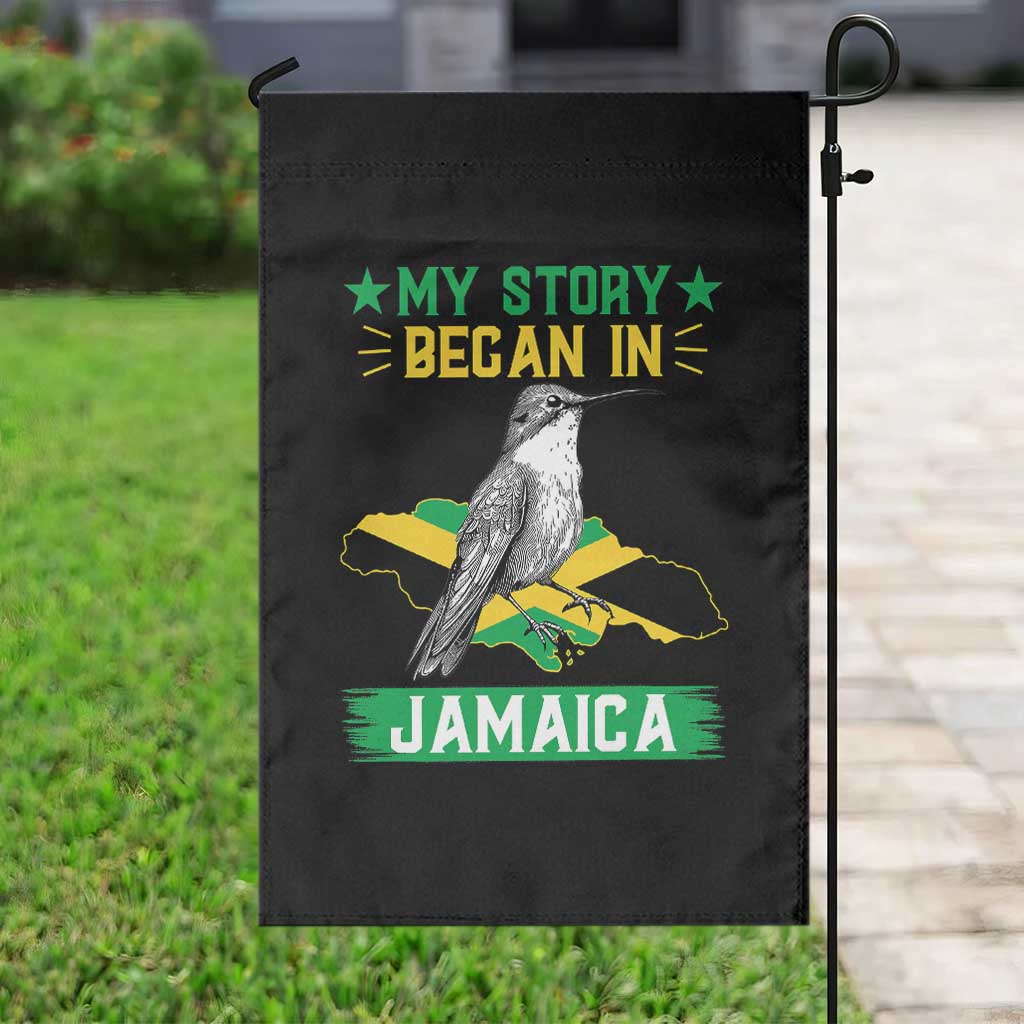 My Story Began In Jamaica Garden Flag Hummingbird Jamaican Flag TS11 Print Your Wear