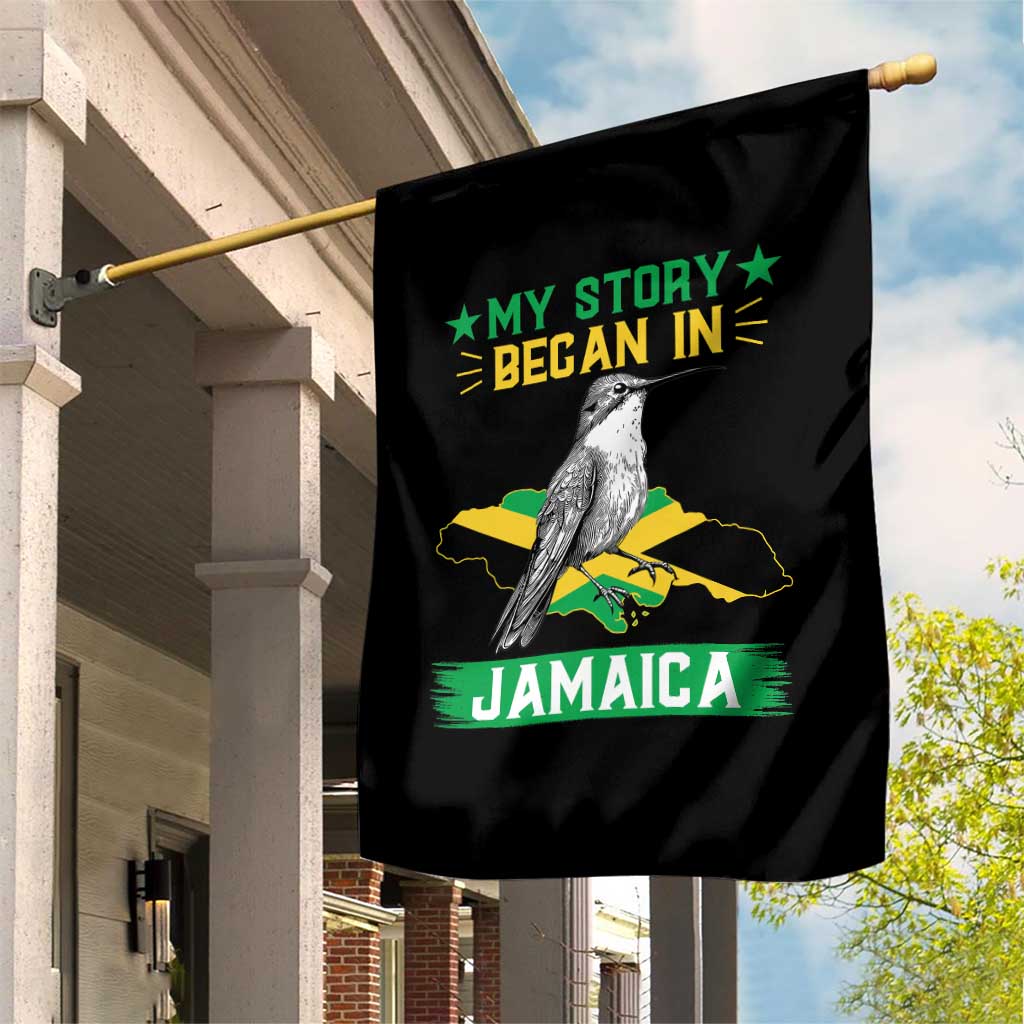 My Story Began In Jamaica Garden Flag Hummingbird Jamaican Flag TS11 Print Your Wear