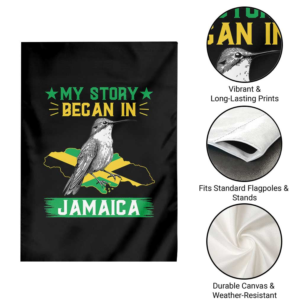 My Story Began In Jamaica Garden Flag Hummingbird Jamaican Flag TS11 Print Your Wear