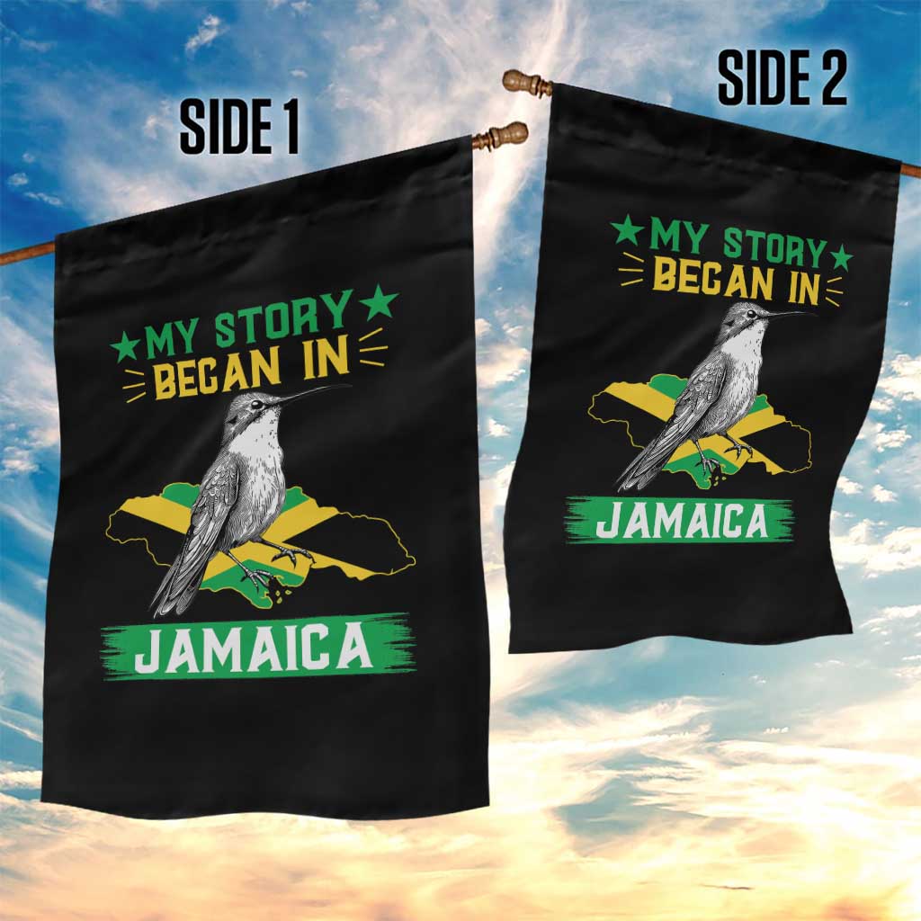 My Story Began In Jamaica Garden Flag Hummingbird Jamaican Flag TS11 Print Your Wear