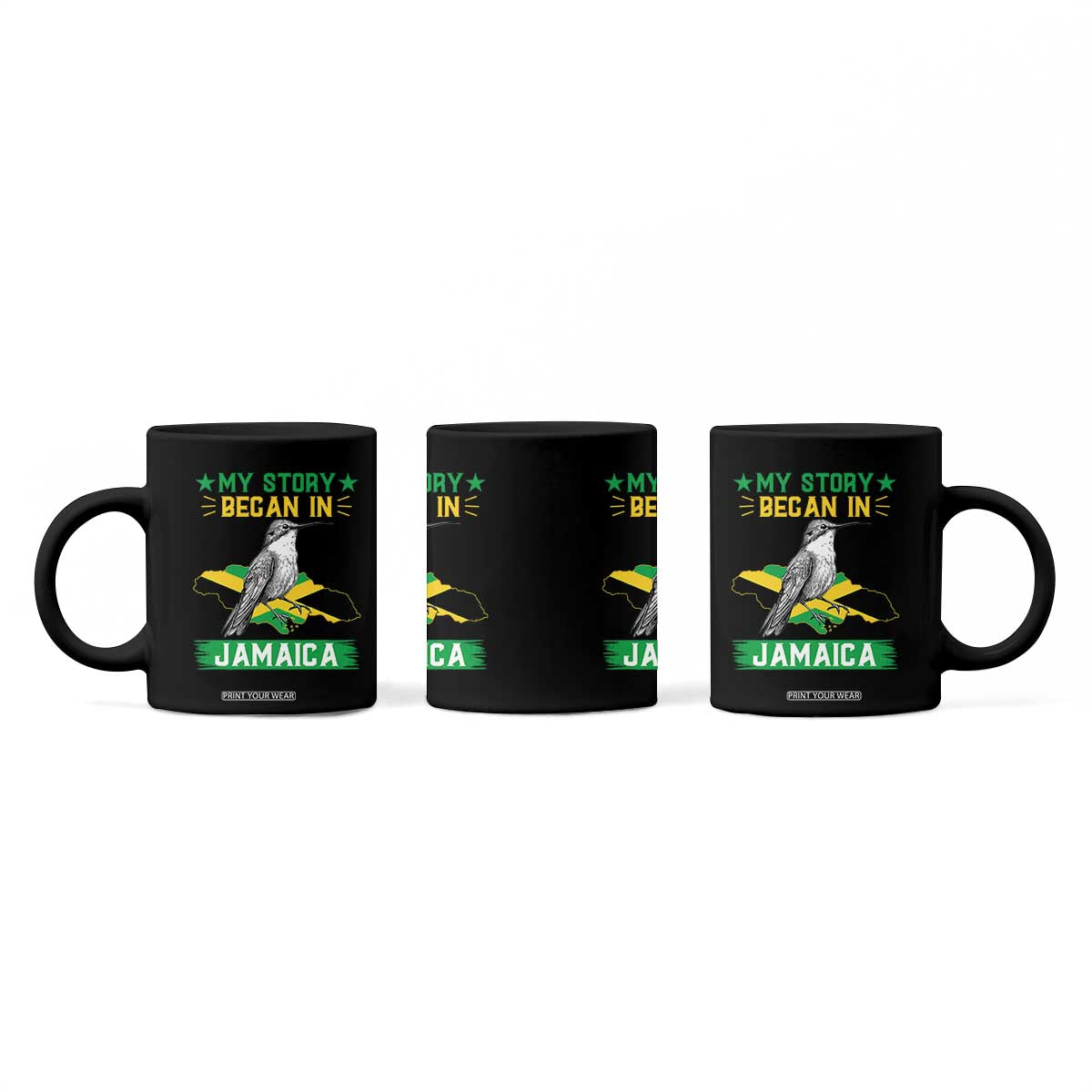 My Story Began In Jamaica Coffee Mug Hummingbird Jamaican Flag TS11 Print Your Wear