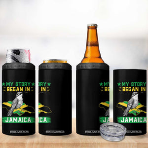 My Story Began In Jamaica 4 in 1 Can Cooler Tumbler Hummingbird Jamaican Flag TS11 Print Your Wear