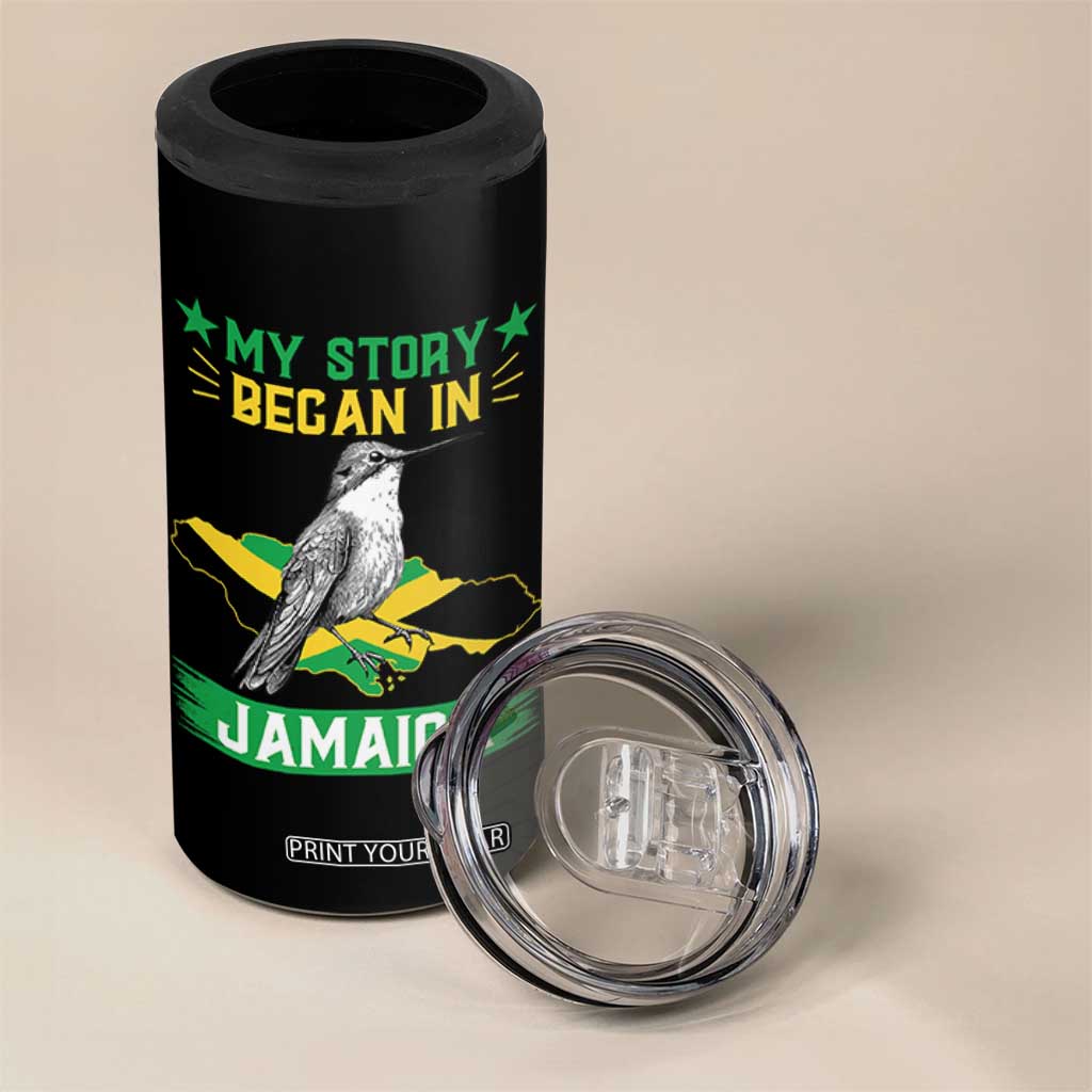 My Story Began In Jamaica 4 in 1 Can Cooler Tumbler Hummingbird Jamaican Flag TS11 Print Your Wear