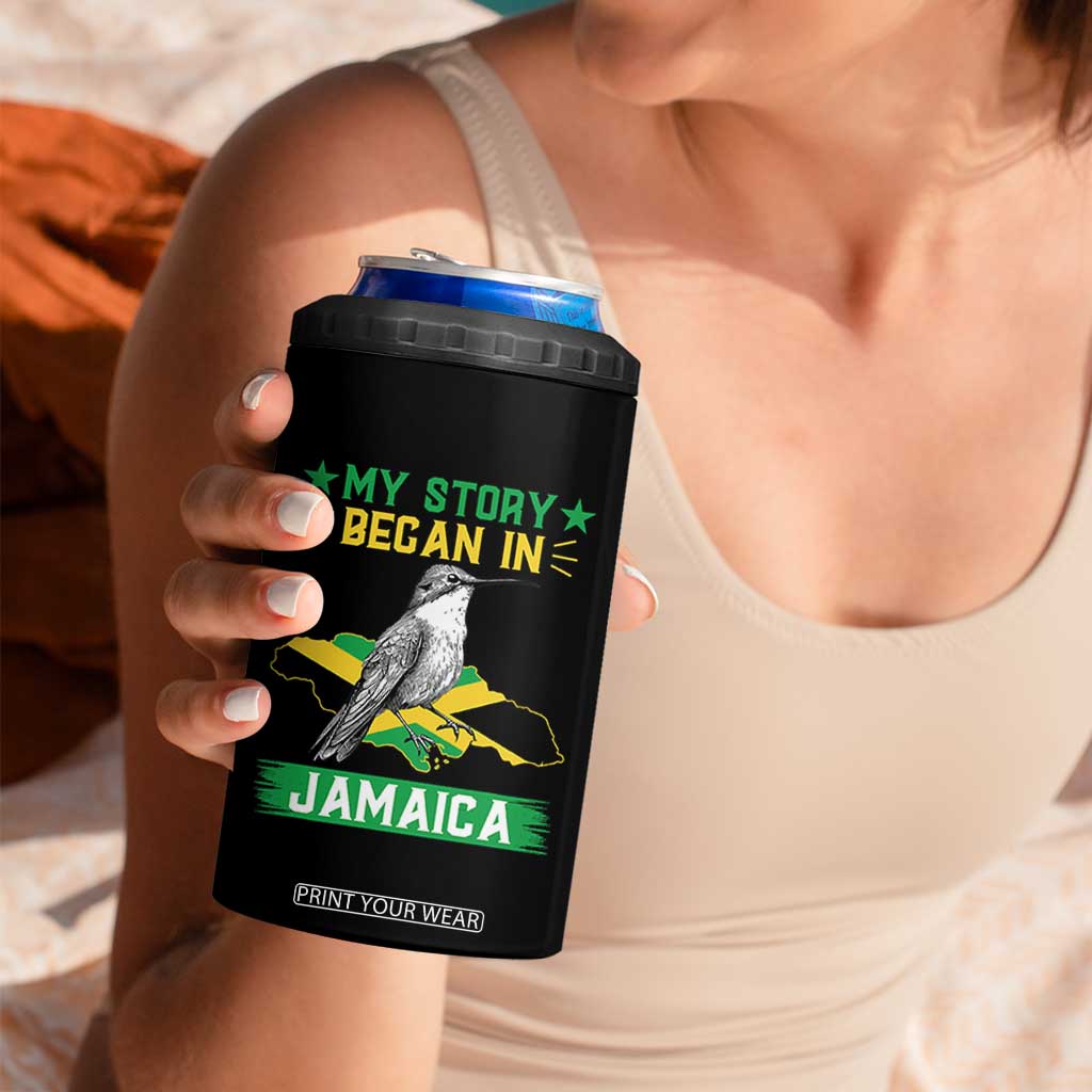 My Story Began In Jamaica 4 in 1 Can Cooler Tumbler Hummingbird Jamaican Flag TS11 Print Your Wear