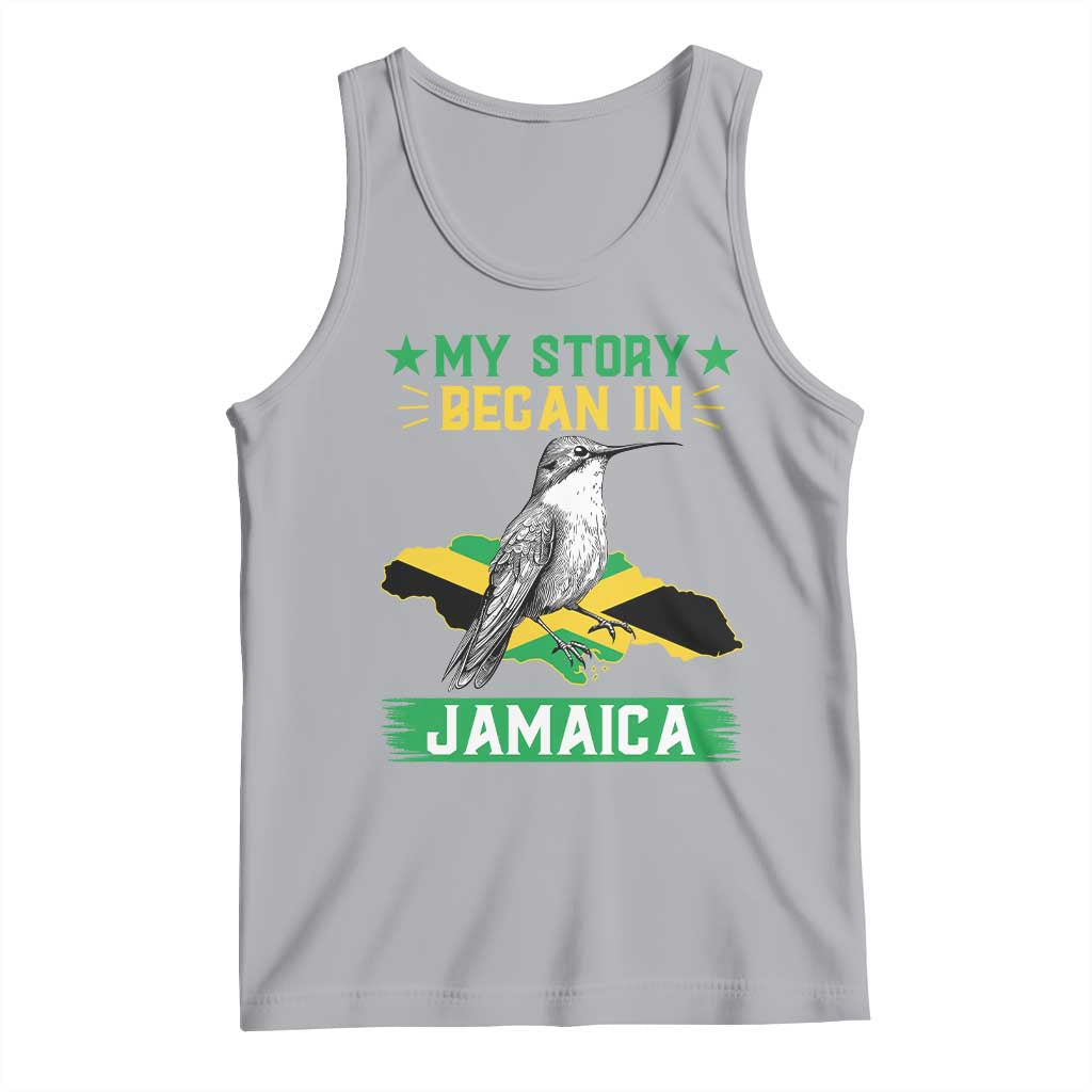 My Story Began In Jamaica Tank Top Hummingbird Jamaican Flag TS11 Athletic Heather Print Your Wear