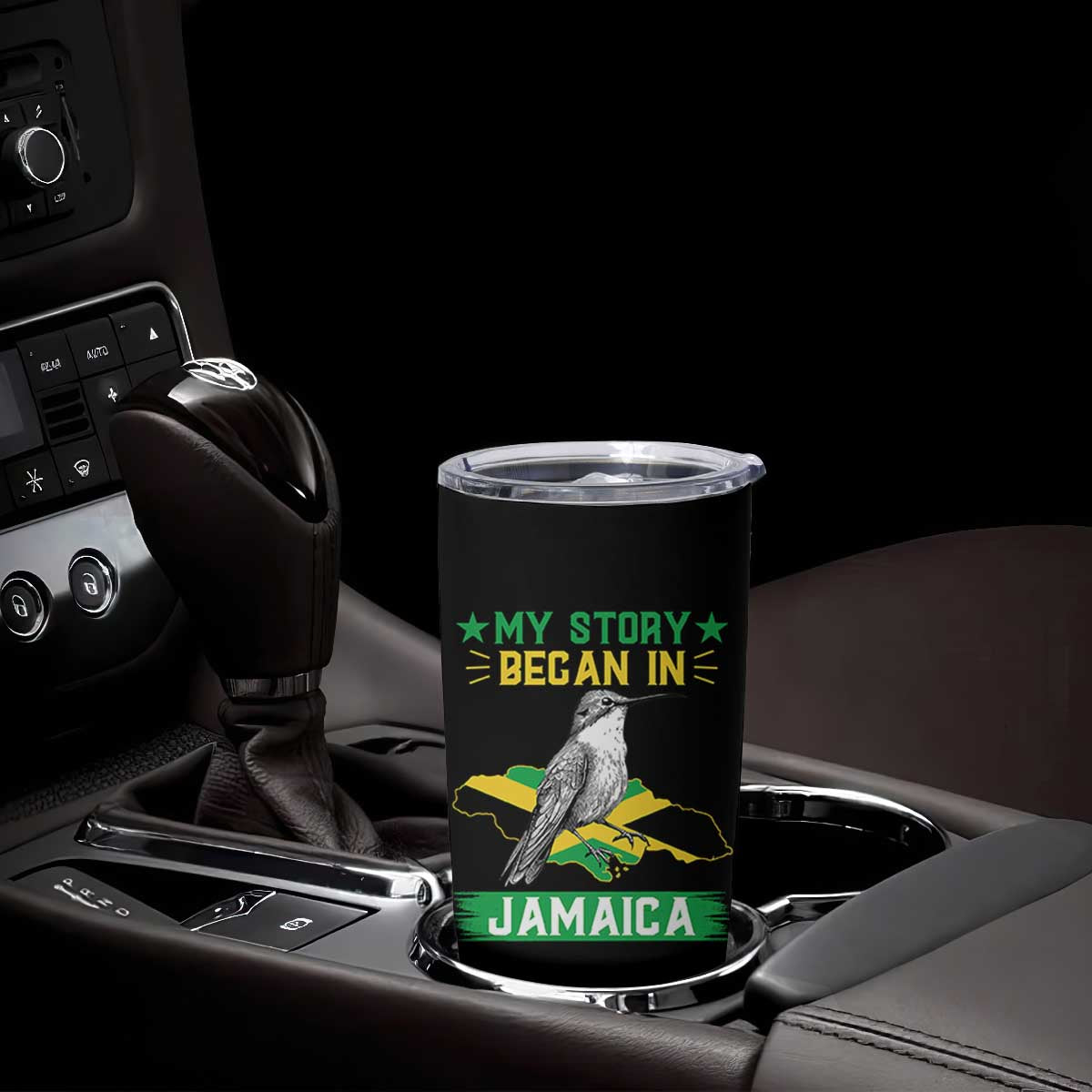 My Story Began In Jamaica Tumbler Cup Hummingbird Jamaican Flag TS11 Print Your Wear