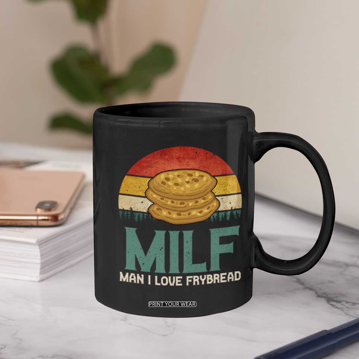 Funny MILF Man I Love Frybread Coffee Mug Vintage Retro Sunset Native American Food TS11 Print Your Wear