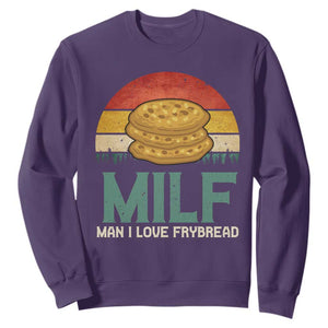 Funny MILF Man I Love Frybread Sweatshirt Vintage Retro Sunset Native American Food TS11 Purple Print Your Wear