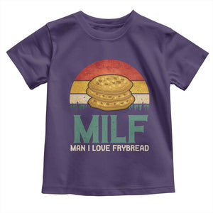 Funny MILF Man I Love Frybread Toddler T Shirt Vintage Retro Sunset Native American Food TS11 Purple Print Your Wear