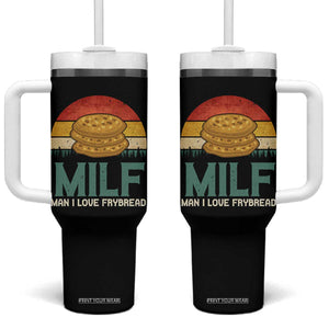 Funny MILF Man I Love Frybread Tumbler With Handle Vintage Retro Sunset Native American Food TS11 One Size: 40 oz Black Print Your Wear