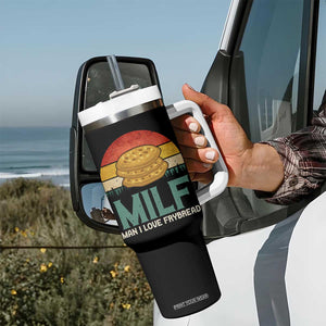 Funny MILF Man I Love Frybread Tumbler With Handle Vintage Retro Sunset Native American Food TS11 Print Your Wear
