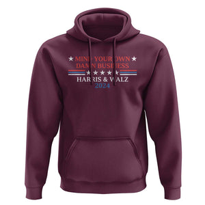 Funny Harris Walz 2024 Hoodie Mind Your Own Damn Business American Flag TS11 Maroon Print Your Wear