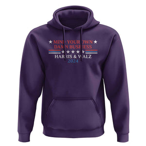 Funny Harris Walz 2024 Hoodie Mind Your Own Damn Business American Flag TS11 Purple Print Your Wear
