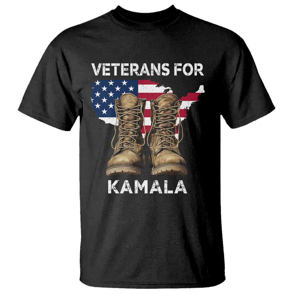 Veterans For Kamala T Shirt Harris Supporter American Flag Election 2024 TS11 Black Print Your Wear