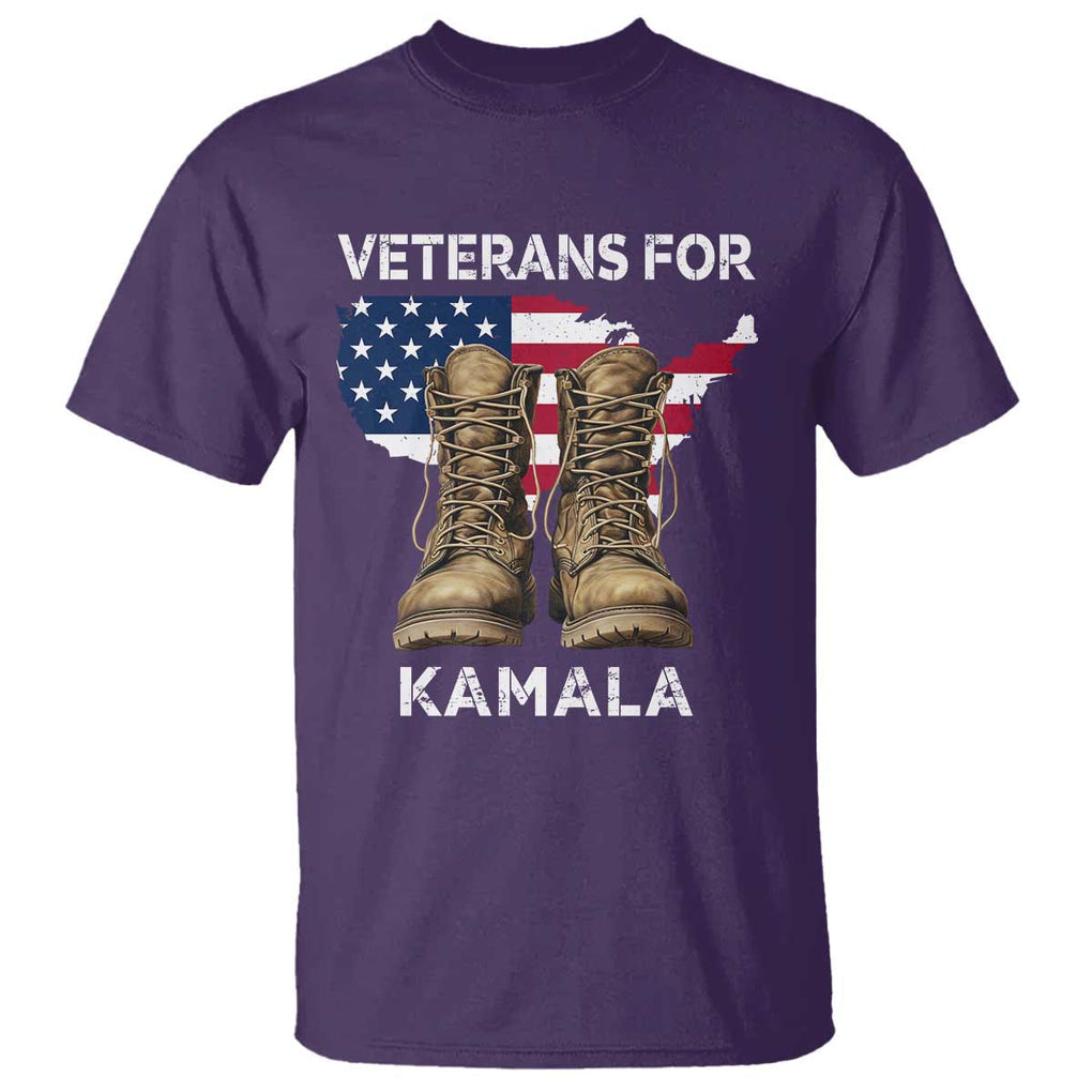 Veterans For Kamala T Shirt Harris Supporter American Flag Election 2024 TS11 Purple Print Your Wear