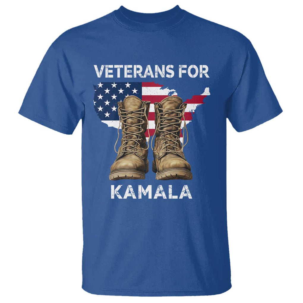 Veterans For Kamala T Shirt Harris Supporter American Flag Election 2024 TS11 Royal Blue Print Your Wear