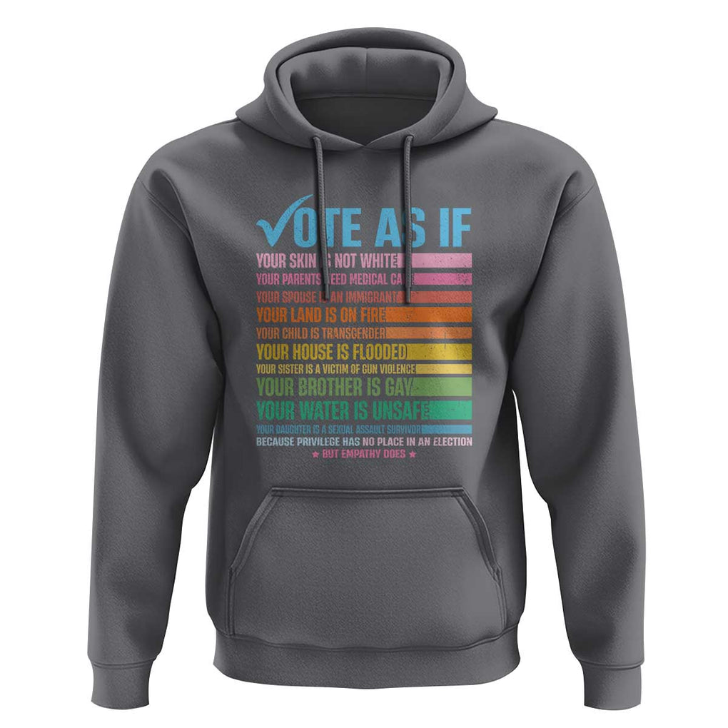 Vote For Human's Rights Hoodie Vote As If Your Skin Is Not White Your Parents Need Medical Care TS11 Charcoal Print Your Wear