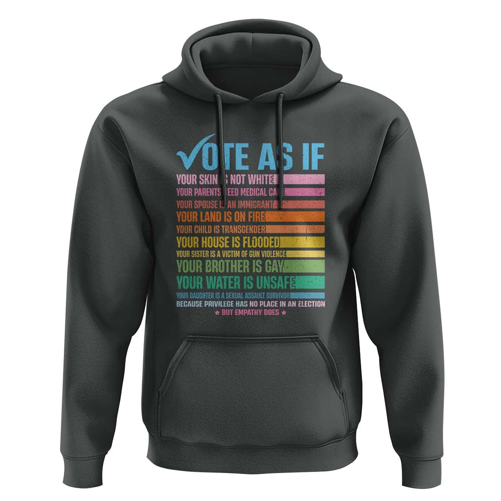 Vote For Human's Rights Hoodie Vote As If Your Skin Is Not White Your Parents Need Medical Care TS11 Dark Heather Print Your Wear