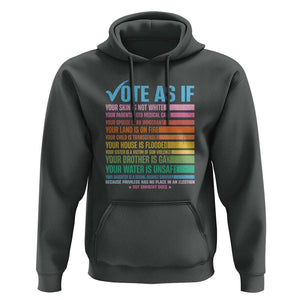 Vote For Human's Rights Hoodie Vote As If Your Skin Is Not White Your Parents Need Medical Care TS11 Dark Heather Print Your Wear