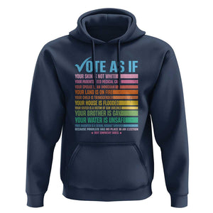 Vote For Human's Rights Hoodie Vote As If Your Skin Is Not White Your Parents Need Medical Care TS11 Navy Print Your Wear