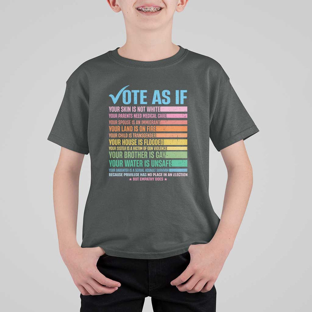 Vote For Human's Rights T Shirt For Kid Vote As If Your Skin Is Not White Your Parents Need Medical Care TS11 Dark Heather Print Your Wear