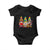 Three Hippie Gnomes Peace Retro Tie Dye Flower Baby Onesie TS11 Black Print Your Wear