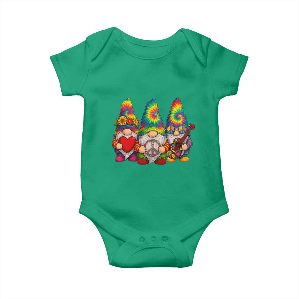 Three Hippie Gnomes Peace Retro Tie Dye Flower Baby Onesie TS11 Irish Green Print Your Wear