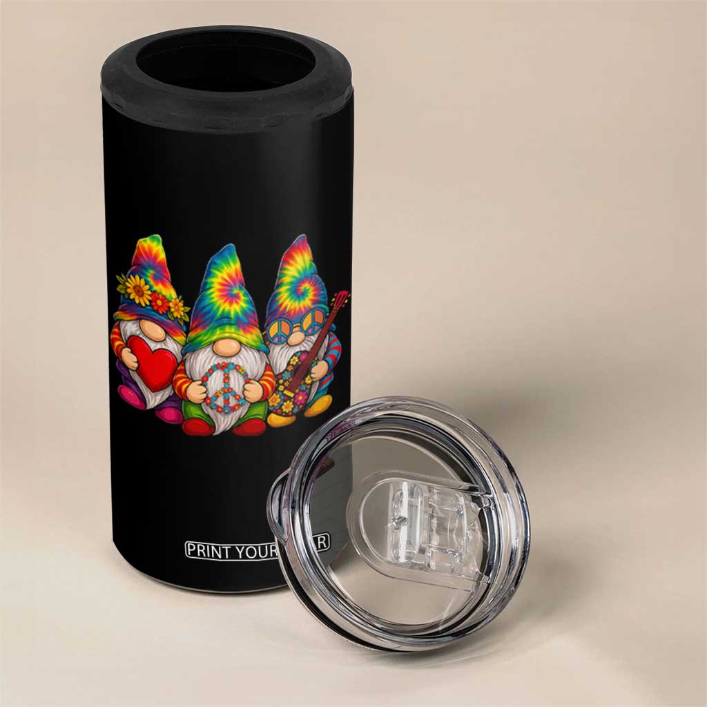 Three Hippie Gnomes Peace Retro Tie Dye Flower 4 in 1 Can Cooler Tumbler TS11 Print Your Wear