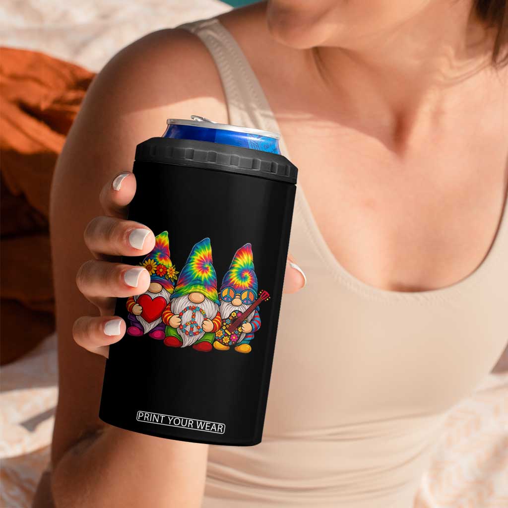 Three Hippie Gnomes Peace Retro Tie Dye Flower 4 in 1 Can Cooler Tumbler TS11 Print Your Wear