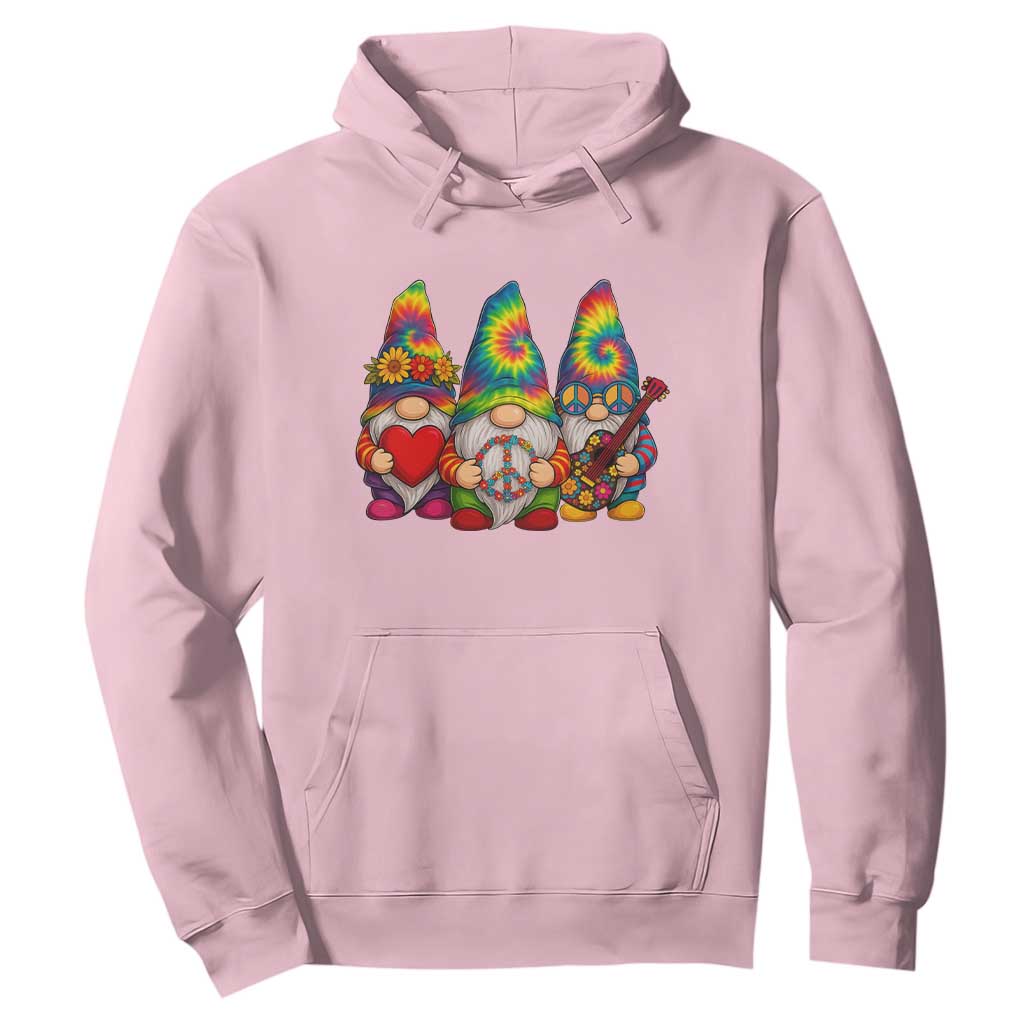 Three Hippie Gnomes Peace Retro Tie Dye Flower Hoodie TS11 Light Pink Print Your Wear