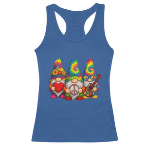 Three Hippie Gnomes Peace Retro Tie Dye Flower Racerback Tank Top TS11 Royal Blue Print Your Wear