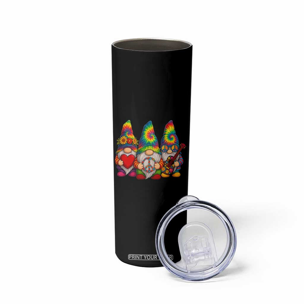 Three Hippie Gnomes Peace Retro Tie Dye Flower Skinny Tumbler TS11 Print Your Wear