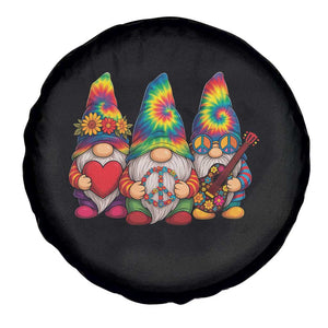 Three Hippie Gnomes Peace Retro Tie Dye Flower Spare Tire Cover TS11 Print Your Wear