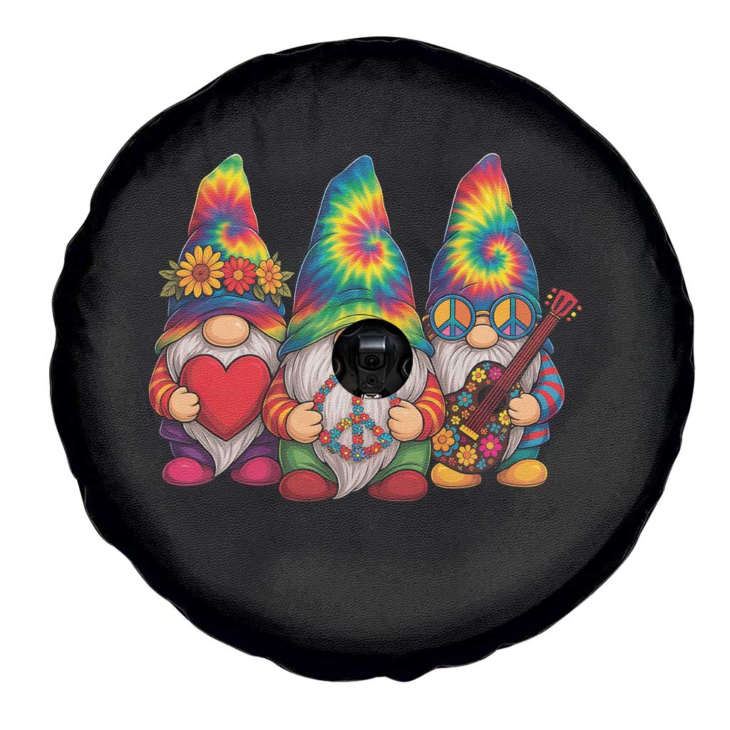 Three Hippie Gnomes Peace Retro Tie Dye Flower Spare Tire Cover TS11 Print Your Wear