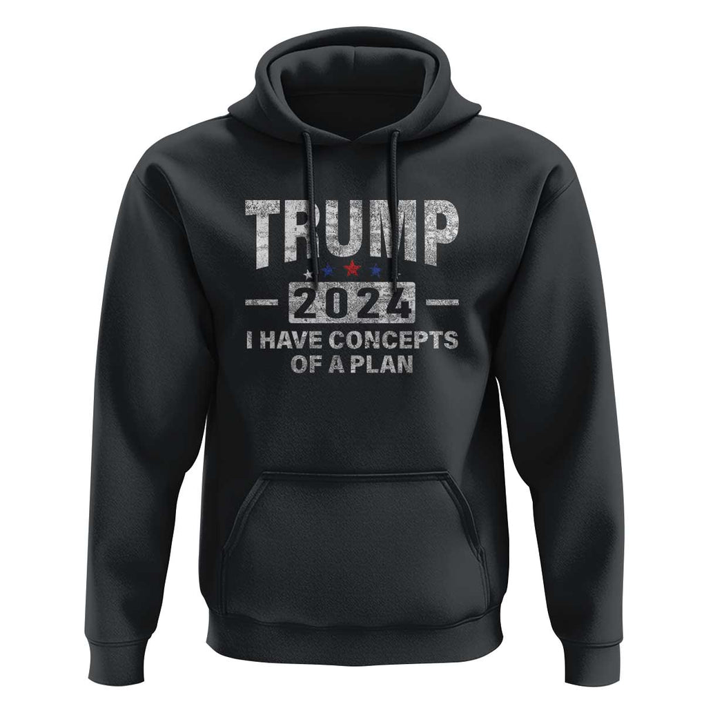 Trump Supporter Hoodie I Have Concepts Of A Plan 2024 Presidential Election 2024 Vintage Star TS11 Black Print Your Wear