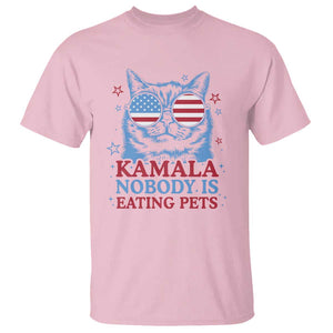 Harris Supporter T Shirt Kamala Nobody Is Eating Pets American Flag Cat TS11 Light Pink Print Your Wear