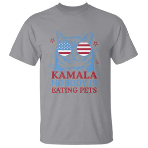Harris Supporter T Shirt Kamala Nobody Is Eating Pets American Flag Cat TS11 Sport Gray Print Your Wear