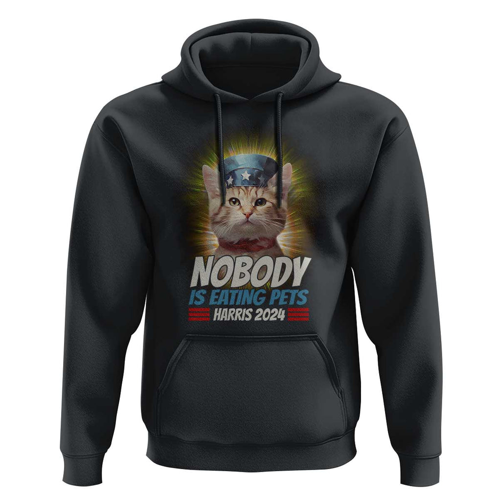Harris 2024 Hoodie Nobody Is Eating Pets American Flag Cat Hat TS11 Black Print Your Wear