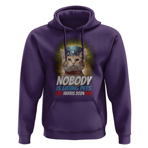 Harris 2024 Hoodie Nobody Is Eating Pets American Flag Cat Hat TS11 Purple Print Your Wear