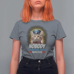 Harris 2024 T Shirt For Women Nobody Is Eating Pets American Flag Cat Hat TS11 Charcoal Print Your Wear